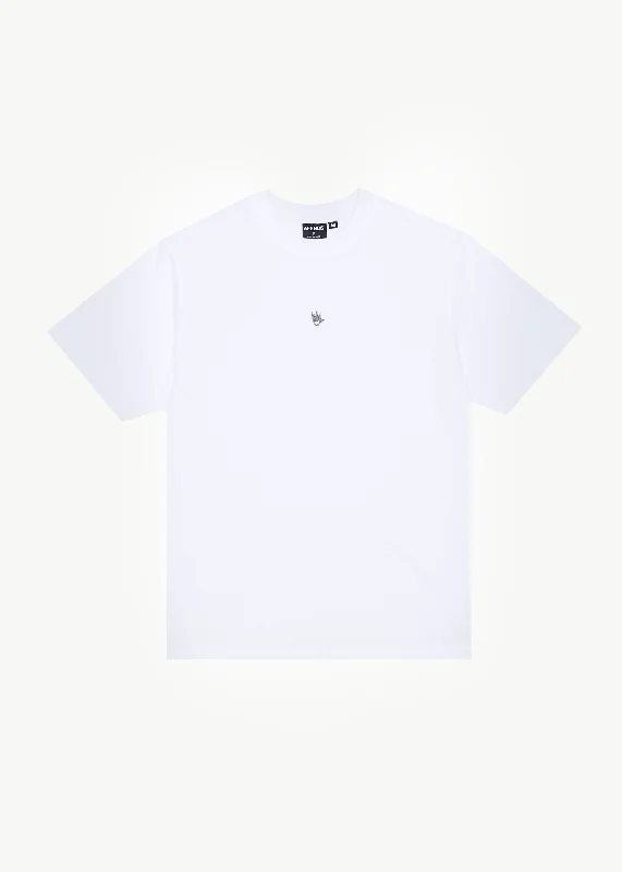 AFENDS Mens Flame - Retro T-Shirt - White / Blue