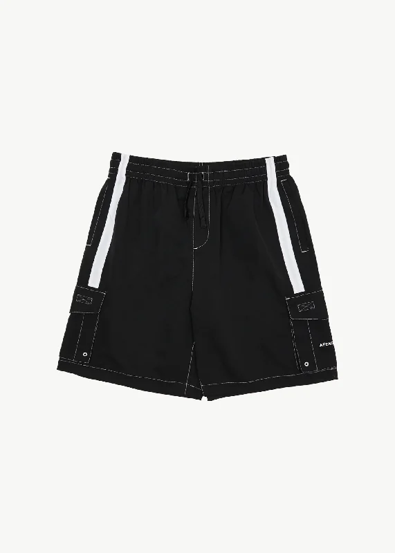 AFENDS Mens House Related - Cargo Swim Short 20" - Black