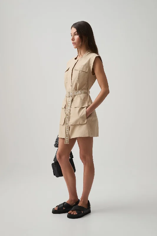 Belted Cargo Mini Dress 819