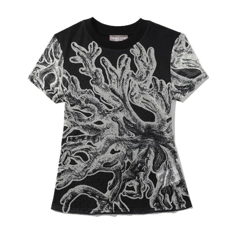 Coral Baby Tee - Black