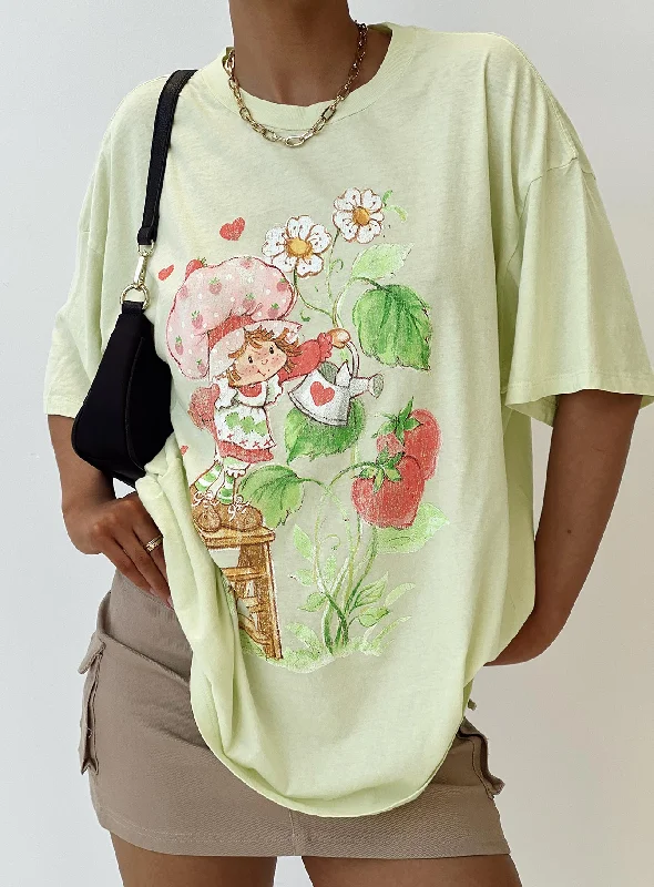 Strawberry Girl Oversized Tee Green