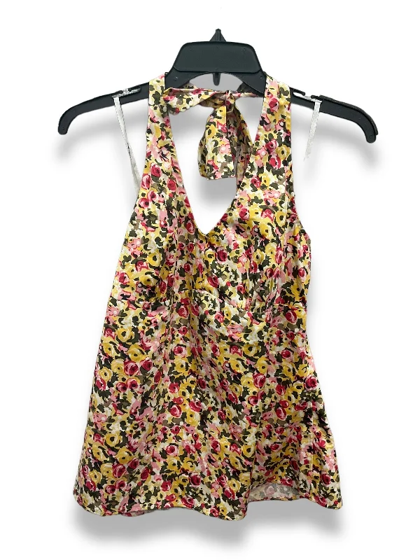 Floral Print Top Sleeveless Loft, Size M