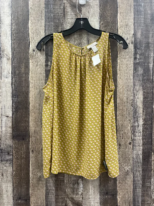 Gold Blouse Sleeveless Loft, Size M