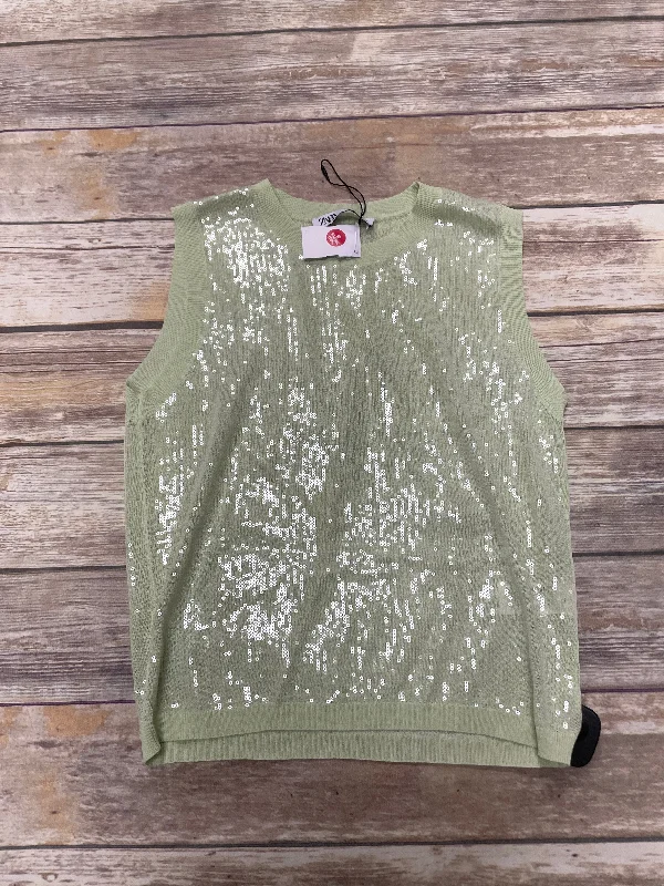 Green Top Sleeveless Zara, Size M