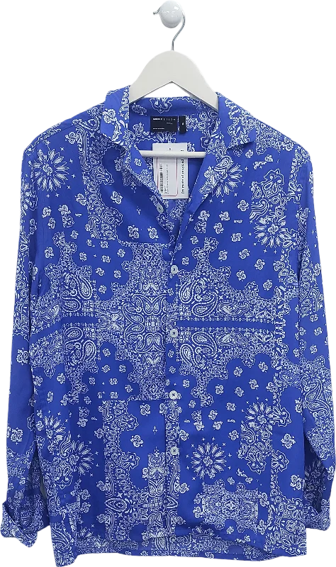 ASOS Blue Paisley Print Shirt UK XS