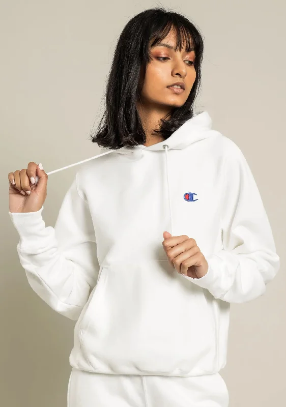 Champion Womens Small C Boyfriend Fit Logo Hoodie <br> CTH6A1 WIT