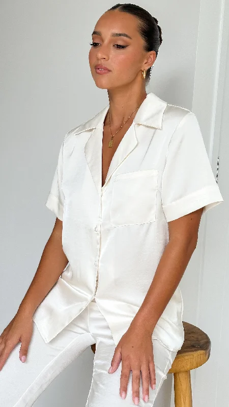 Courtney Button Up Shirt - Cream