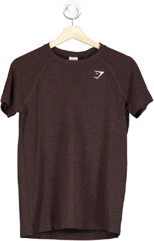 gymshark Brown Vital Seamless T Shirt UK S