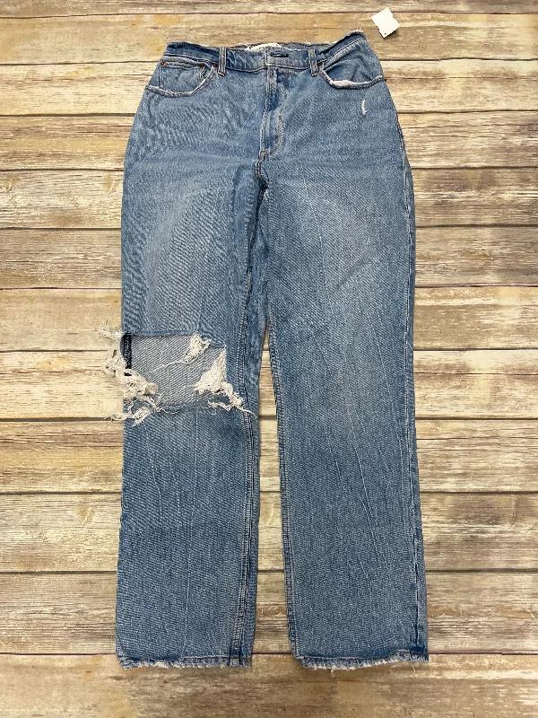 Jeans Straight By Abercrombie And Fitch In Blue Denim, Size: 10