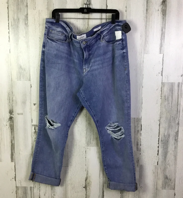 Jeans Straight By Frame In Blue Denim, Size: 18