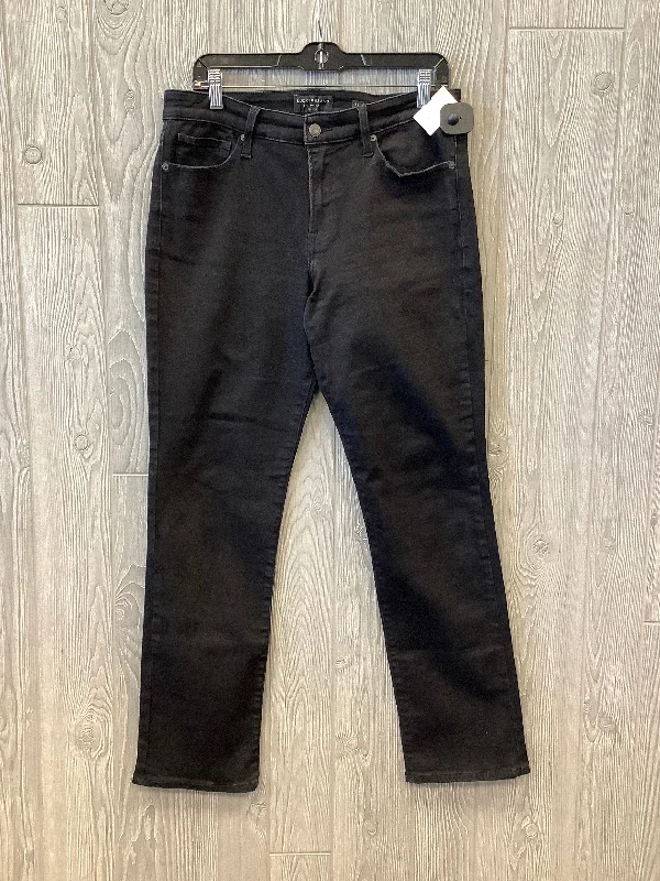 Jeans Straight By Lucky Brand In Black Denim, Size: 12