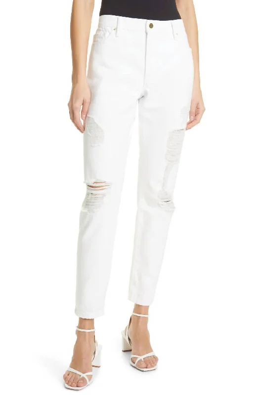 Le Garcon Jeans In Rumpled Blanc Rips