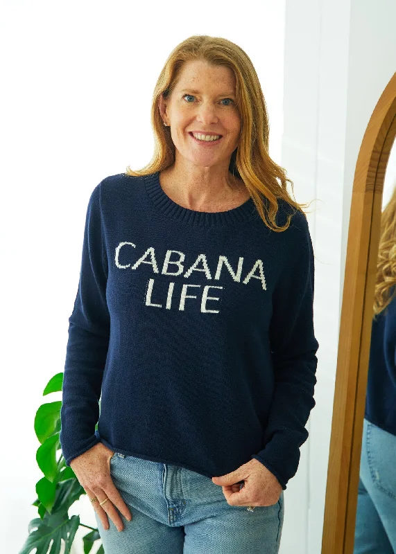 Navy Cabana Life Crewneck Sweater