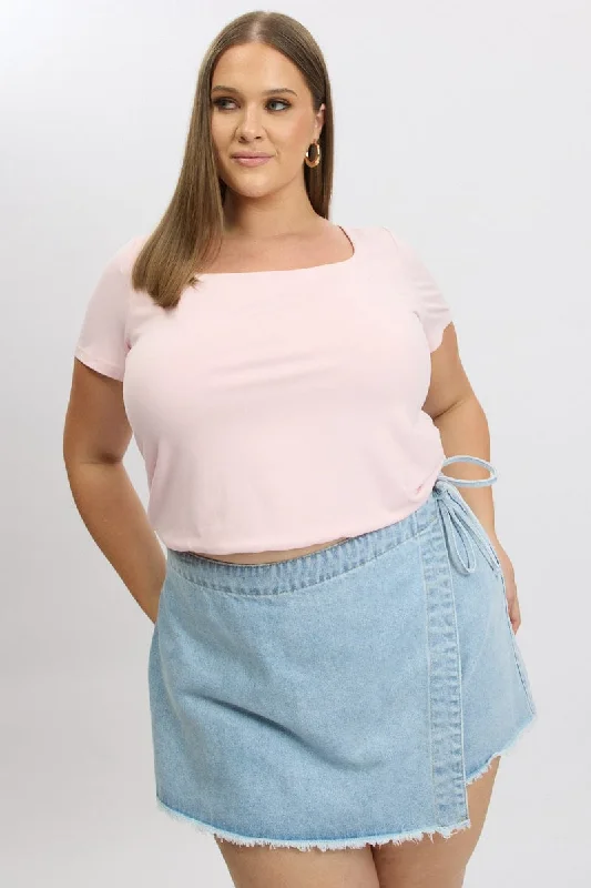 Pink Supersoft Top Short Sleeve Scoop Neck