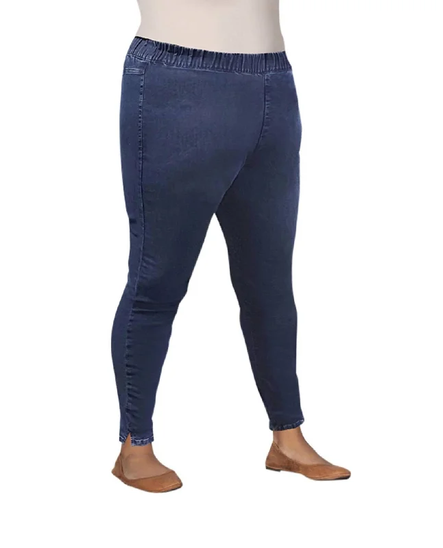 Plus Size Premium High Rise Denim Jegging In Medium Wash Denim