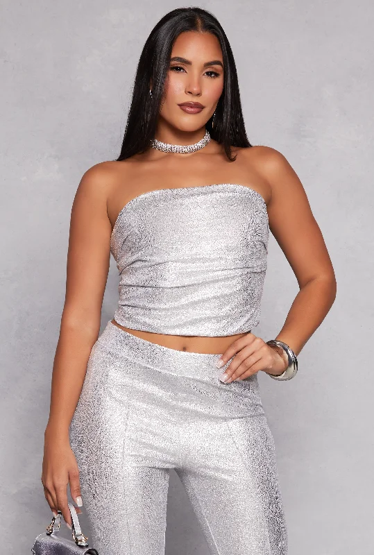 Haute Monde Foil Screen Tube Top