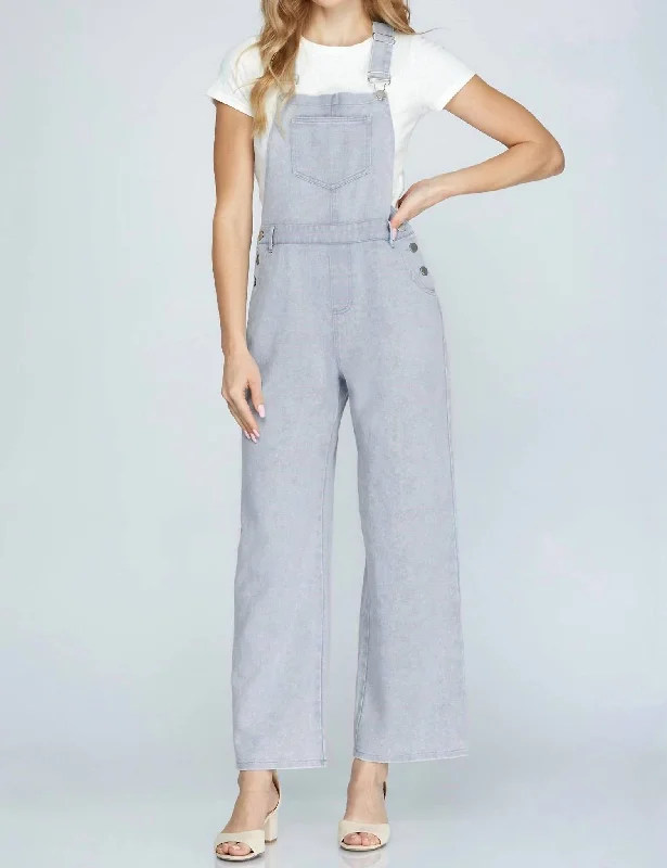 Washed Cotton Overall In Light Blue