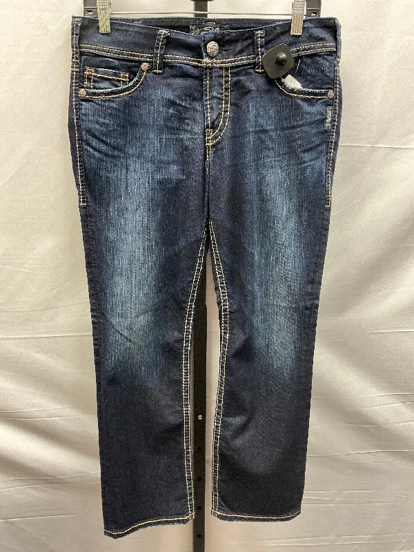 Blue Denim Capris Silver, Size 12