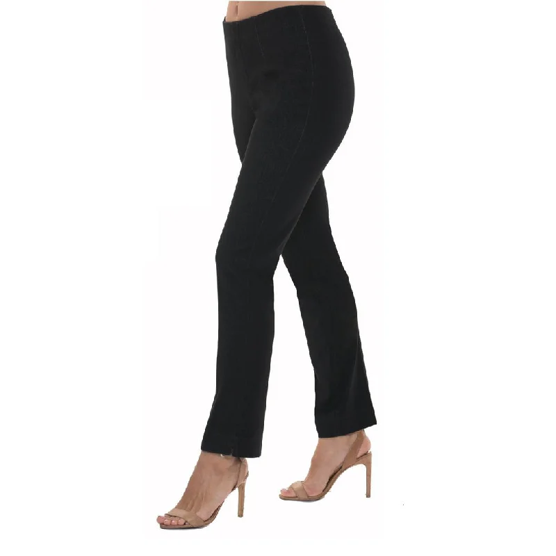 Lior "Sasha" Pull-On Straight Leg Pant in Black Denim - SASHA-BKD