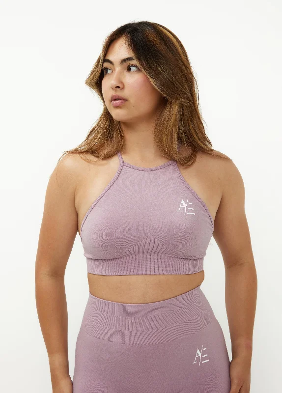 High Neck Sports Bra Mocha Purple