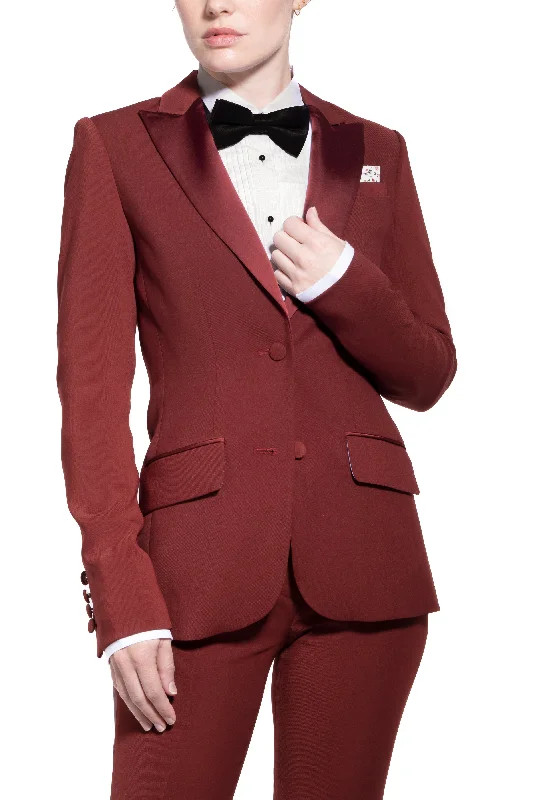 Burgundy Peak Lapel Tuxedo Jacket