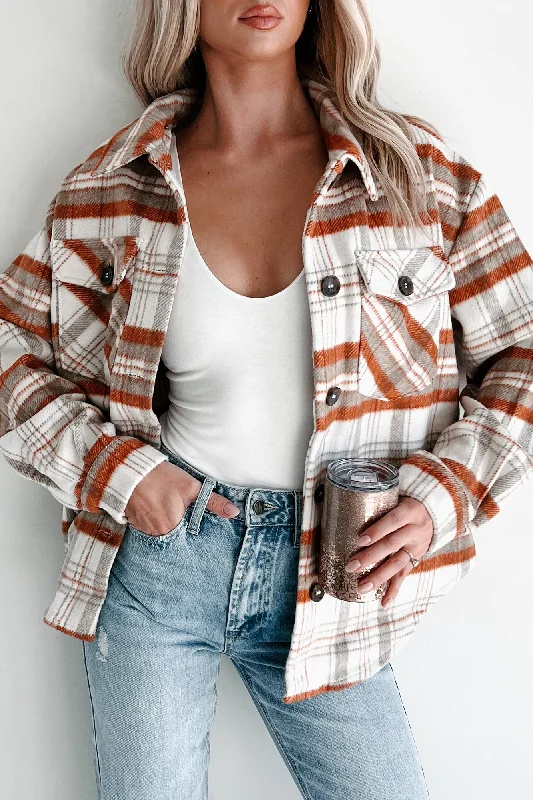 Obsessed With Fall Plaid Shacket (Terracotta/Ivory)