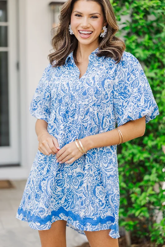 Get It Going Blue Paisley Dress