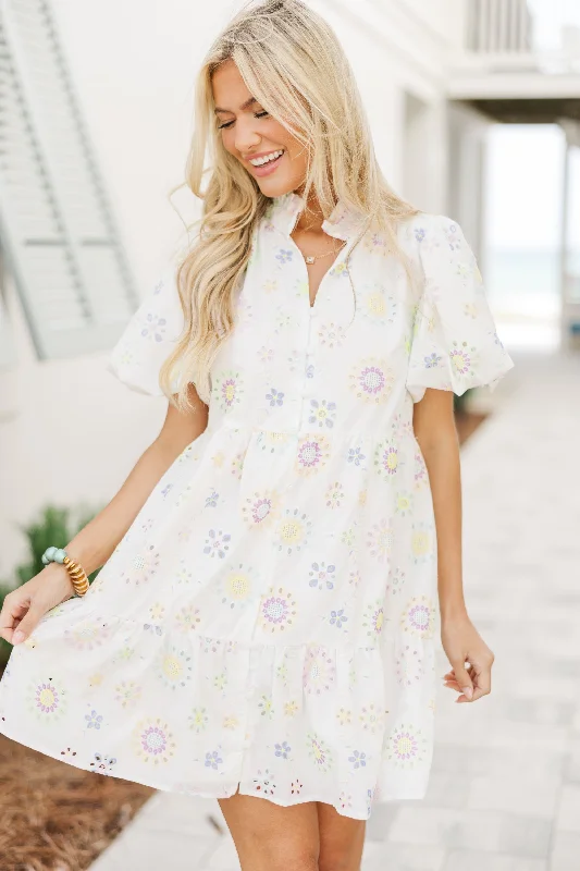 It's Easy To See White Eyelet Dress