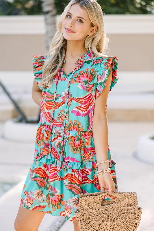 Know You Well Mint Green Floral Babydoll Dress