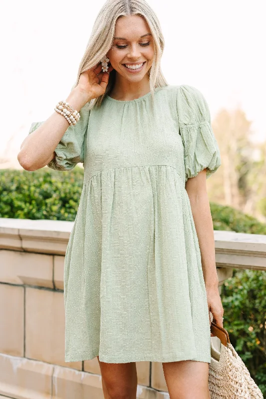 Loving Life Sage Green Babydoll Dress