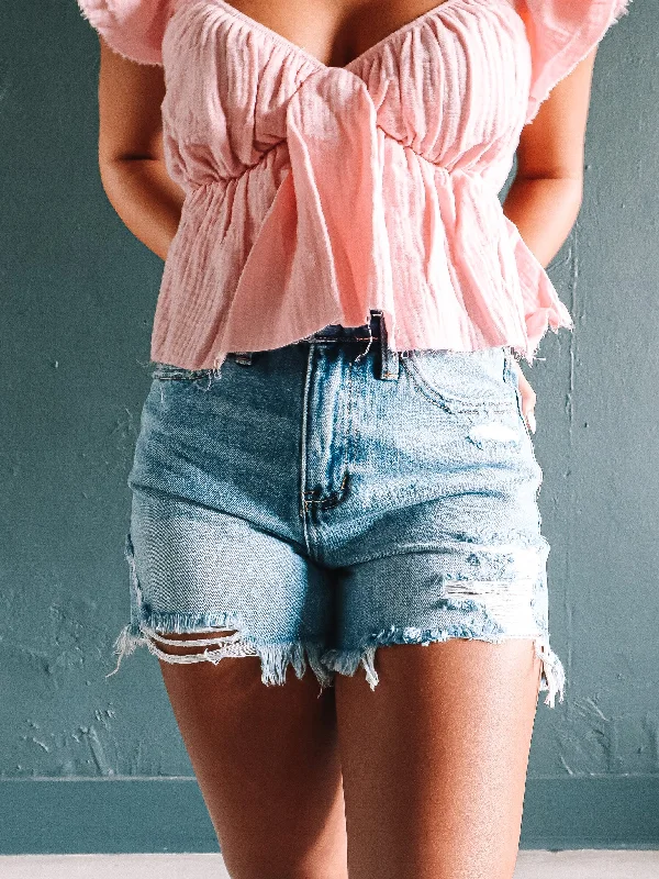 Boyfriend Midi Denim Shorts