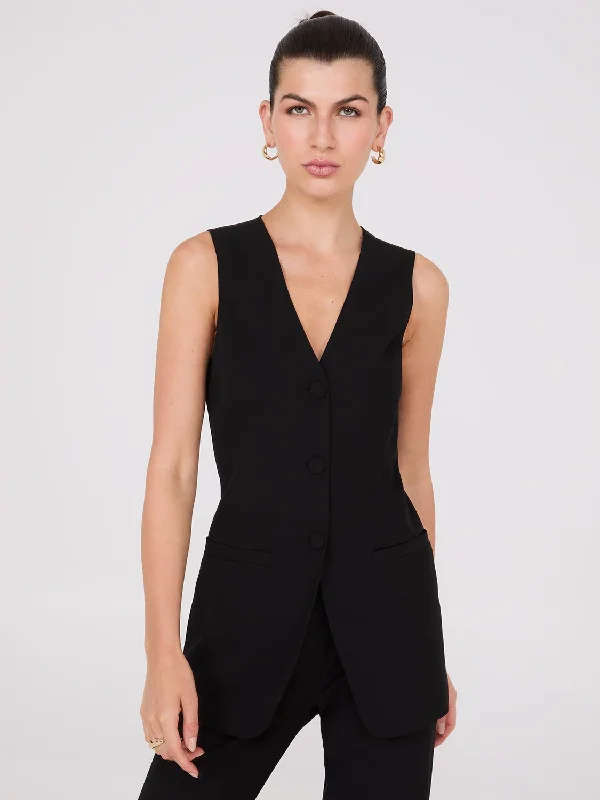 Sleeveless 3-Button Blazer