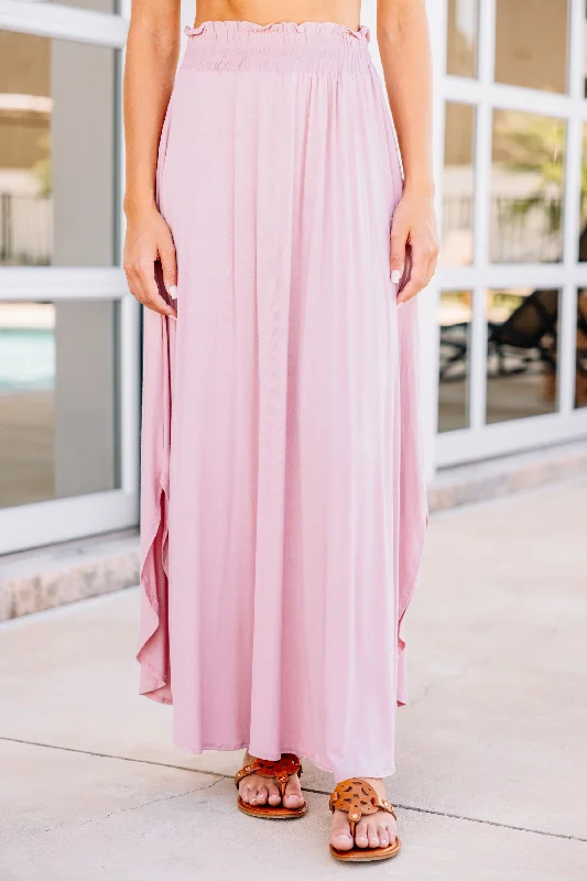 It's A Lovely Day Mauve Pink Maxi Skirt