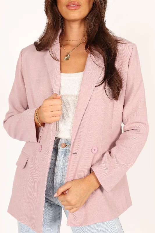 Keeley Button Front Blazer - Blush