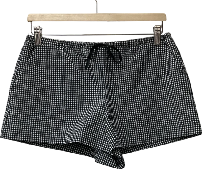 ZARA Black Check Shorts With Ties UK S